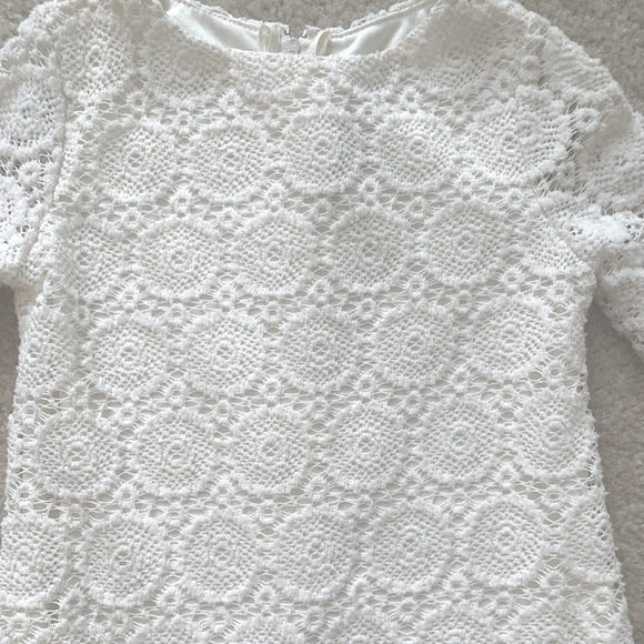 Rare Editions White Lace Long Sleeves Dress - Picture 4 of 8